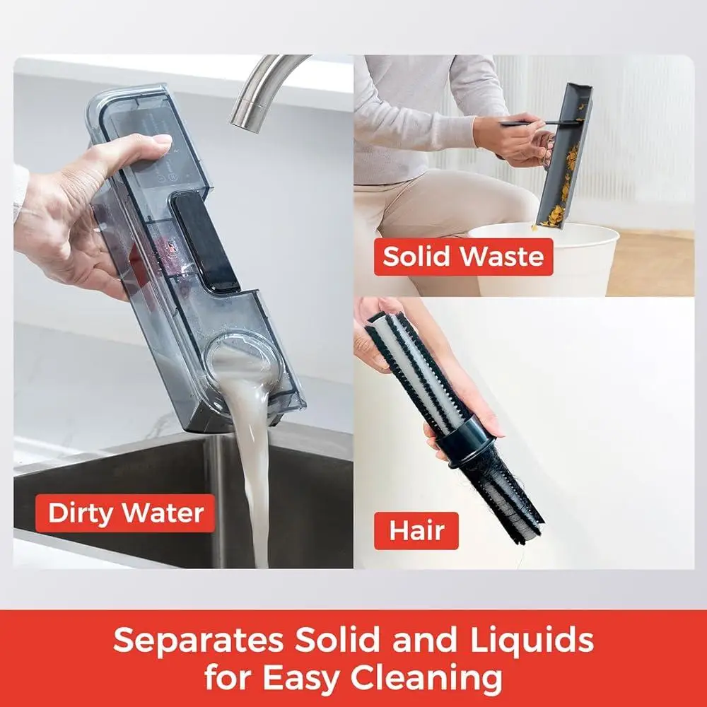 Cordless Electric Mop Hard Floor Cleaner 80 Mins Runtime Lightweight Quiet No Suction Bionic Self Cleaning Efficient