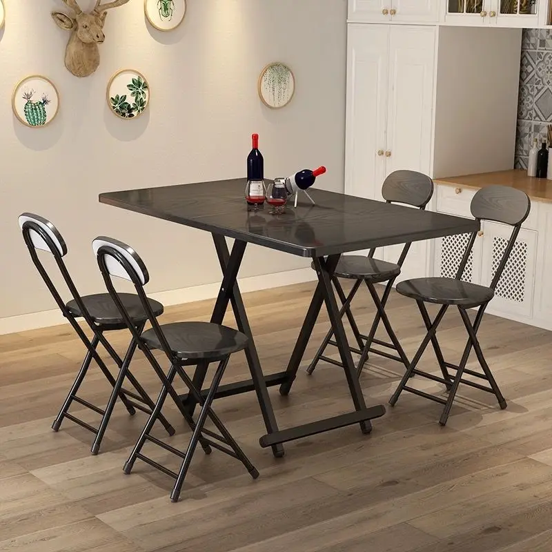 Juego de mesa y silla plegables, silla de comedor para el hogar, mesa y silla de comedor sencilla para exteriores, mesa y silla de comedor plegables