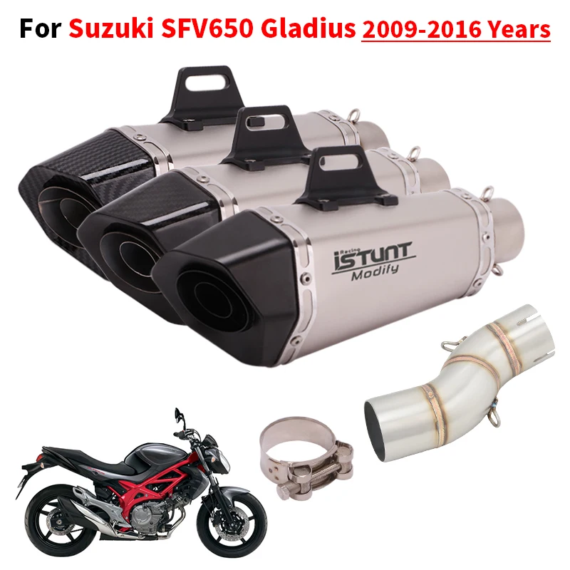 

Slip On For Suzuki SFV650 SFV 650 Gladius 2009 - 2016 Motorcycle Exhaust Escape Mid Link Pipe Muffler Moto Removable DB Killer