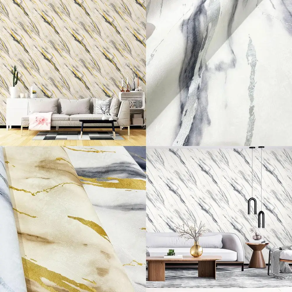 

Мраморные обои из золотой фольги для гостиной, столовой, элитный декор для виллы, ТВ-фон, стена, роскошный скандинавский стиль