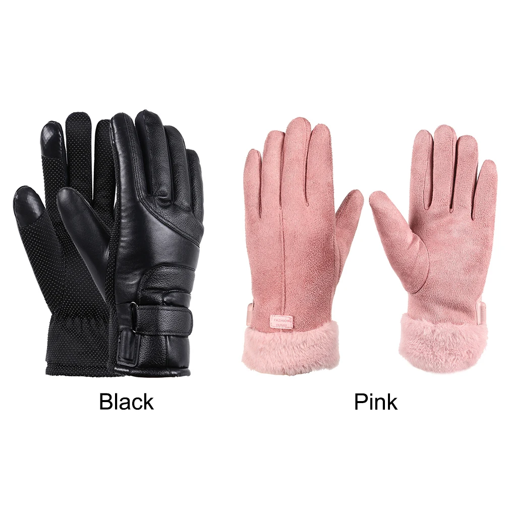 Heated Full Finger Mittens Touch Screen USB Electric Heating Gloves Windproof Constant Temperature for Skiing Riding Hiking