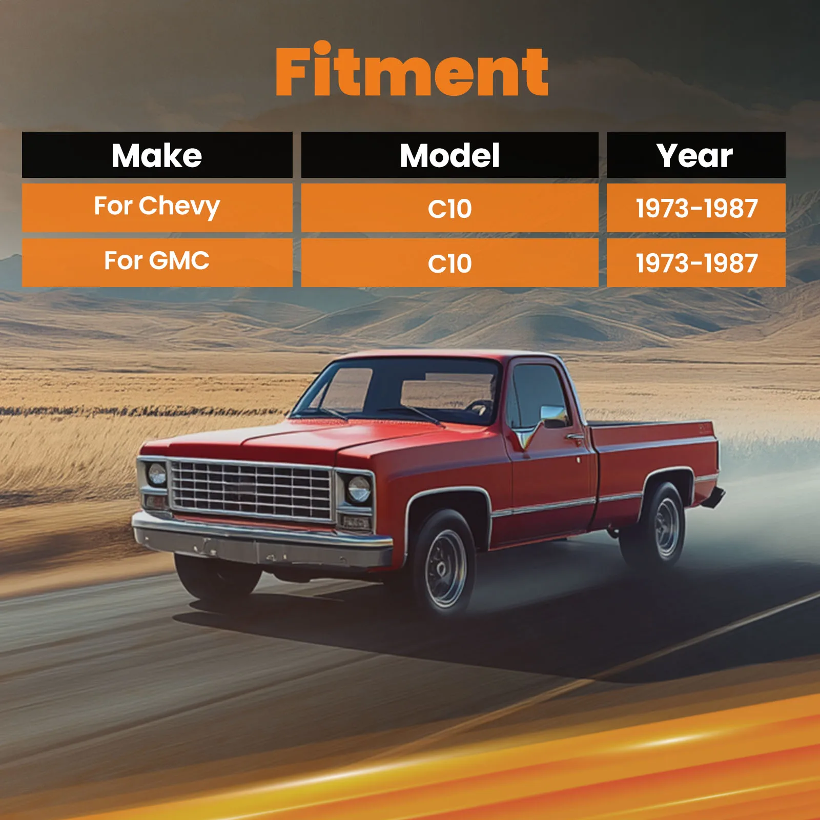 طقم تحت السرير C لسيارة تشيفي C10/GMC C10 1973-1987