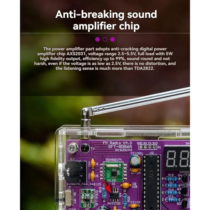 DIY FM Radio Electronic Radio Adjustable Frequency 87.5-108Mhz With Sspeaker Digital Display DIY Soldering Project