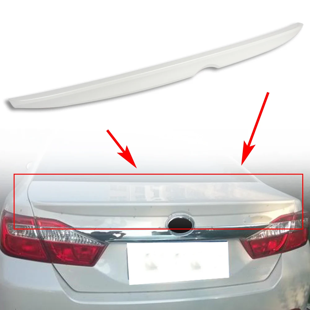 White Auto Rear Lip Spoiler Trim White Tail Trunk Spoilers Wing For Toyota Camry 2012 2013 2014 2015 2016 2017 ABS Plastic