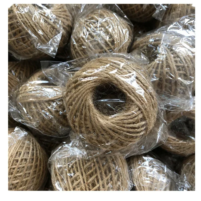 2/3/4mm 100M Natürliches Jute-Seil Schnur Bindfaden Band Bastelmaterial DIY Hochzeit Jutefaden Handgemachtes Nähgarn Party Weihnachten Heimdekoration – Detail 8