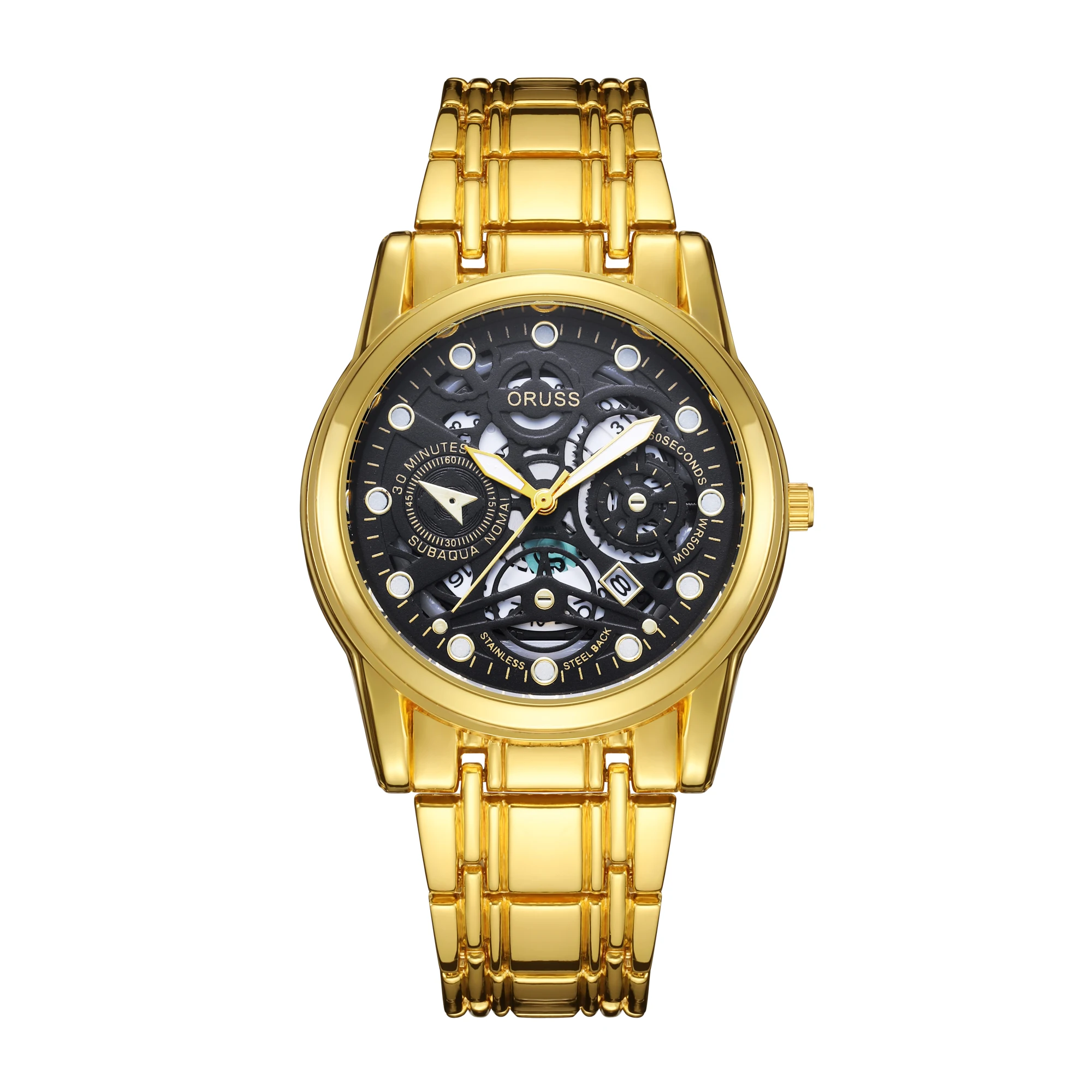 นาฬิกาสุดคลาสสิกสุดหรูสำหรับผู้ชายนาฬิกาแฟชั่นบรรยากาศแบบหล่อทนทานใส่สบายทุกอย่างเรียบง่ายปฏิทินคู่สำหรับผู้ชาย