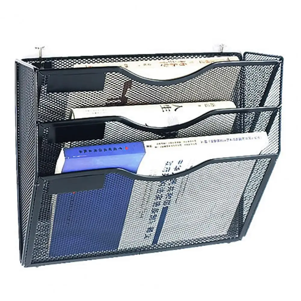 

Wall-mounted Document Holder 3 Tier Wall Mounted File Holder Capacity Document Organizer with Strong Load-bearing for Office