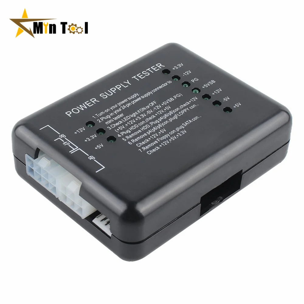 20/24 Pin for PSU ATX SATA HDD  Checker Meter Measure LED Indication Diagnostic Tool Testing for PC Computer Power Supply Tester