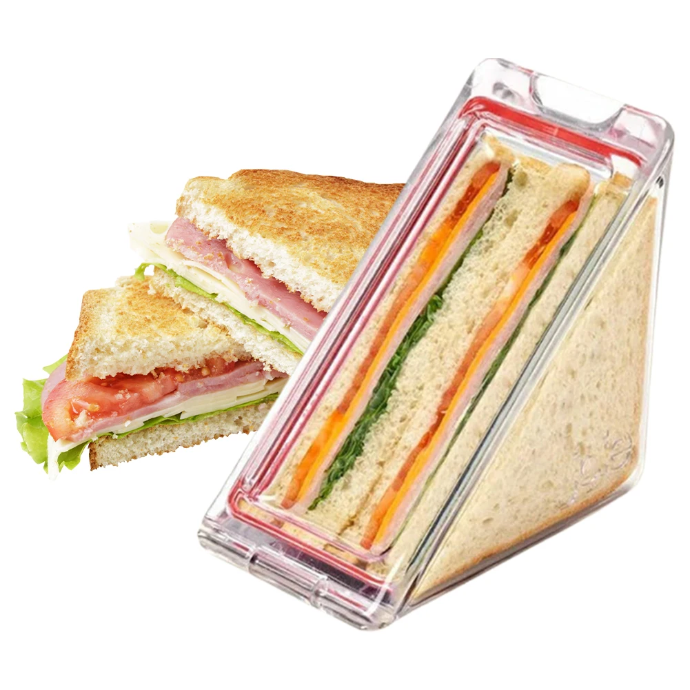 

1-5PCS Triangle Sandwich Container Reusable Breakfast Sandwich Storage Box Washable Eco-Friendly Sandwich Boxes for Fruit Cake