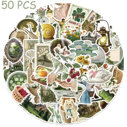 Pegatinas Pastoral americanas de estilo Retro INS, calcomanías para teléfono, portátil, equipaje, Notebook, refrigerador, pegatinas estéticas, 50 piezas