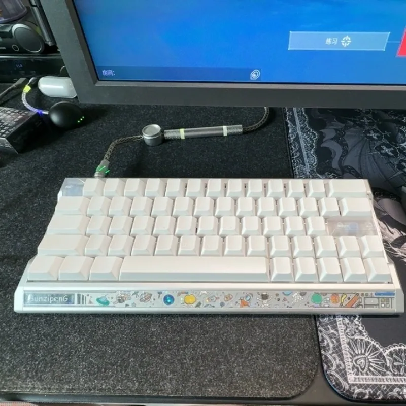 LeleDesign Hokkaido Keycaps Custom PBT Cherry Key Cap Cute White Simple Cartoon Anime Point Key Caps for MX Switch Wooting 60