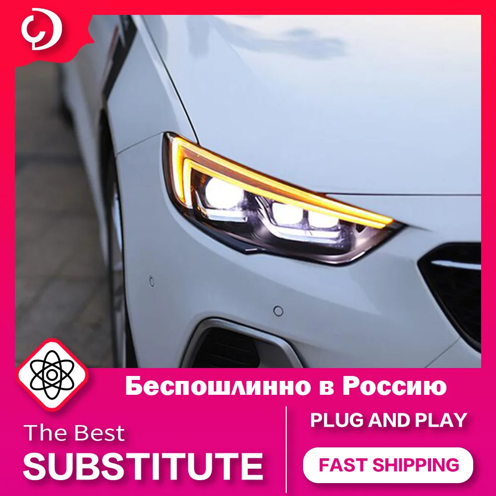 AKD Car Styling Headlights for Opel Buick Regal 2017 2018 2019 LED Headlight DRL Head Lamp Led Projector Automotive Accessories