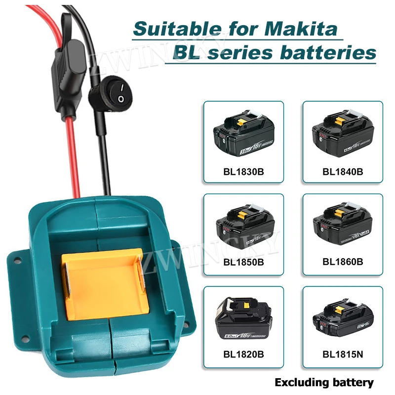 Car Jump Starter for Makita 18V Lithium Battery Adapter Emergency Car Booster Starting Device Jump Start Tool Converter Clip