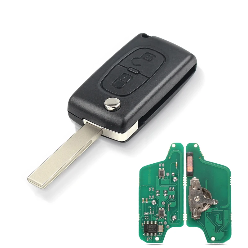 مفتاح بعيد قذيفة استبدال مع 2 أزرار بيجو 207 307 308 408 سيتروين C2 C3 C4 بيكاسو CE0536 مفتاح السيارة عن بعد