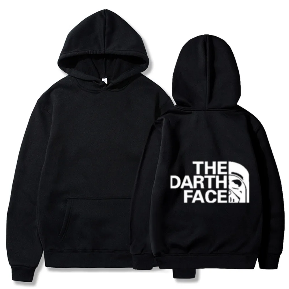 Ins Gothic Darth wajah dicetak Y2K, Pullover Wanita Pria, Hoodie & Sweatshirt Unisex, bulu dalam ukuran besar, pakaian jalan tinggi