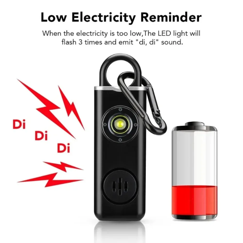 Small Rechargeable Anti Wolf Alarm 135dB Anti Wolf Artifact Dual-mode Outdoor Flash Personal Alarm Rechargeable Female Safety