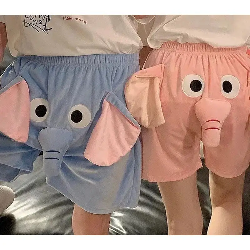 Kawaii Crayon Shin-Chans Funny Elephant Short Sleeping Pants Loose Comfortable Anime Cartoon Leisure Shorts Couple For Girl Boy