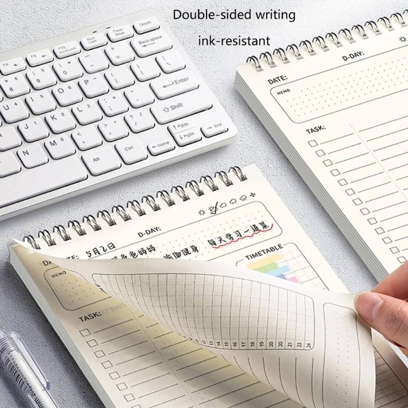 Planificador semanal diario Diario encuadernación bobina grabable doble cara con forro 160 páginas