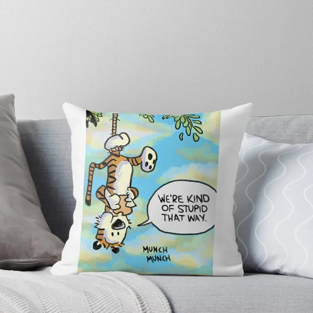 we are kind of stupid that way (hobbes) Throw Pillow Elastic Cover For Sofa Bed pillowcases pillow