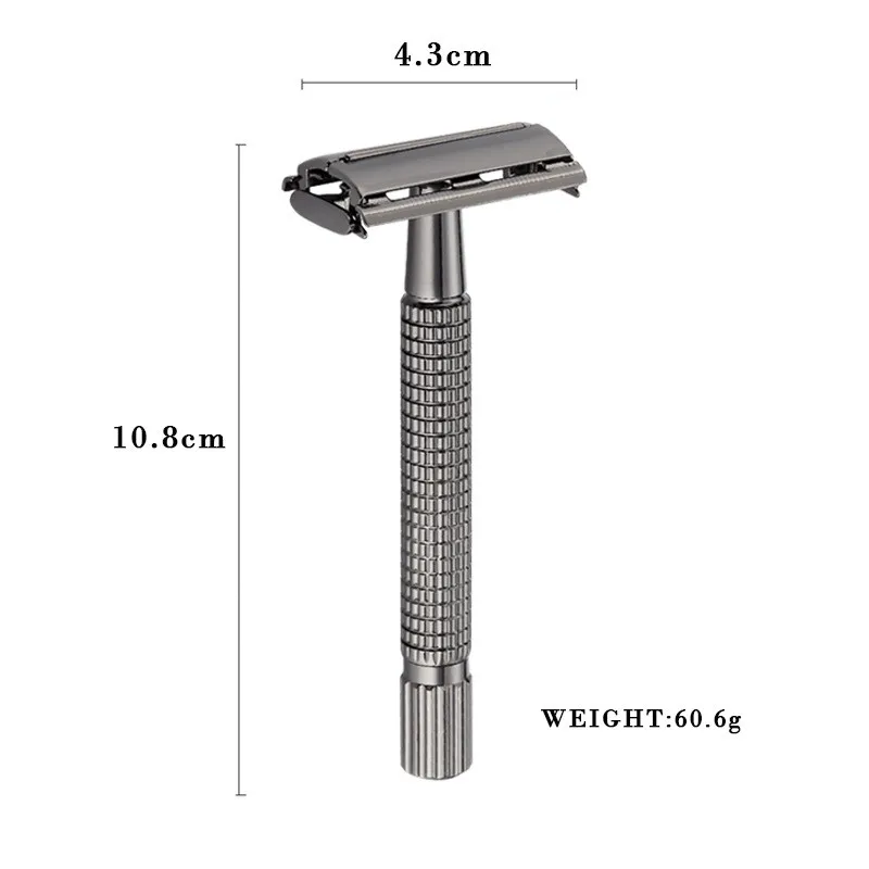 Maquinilla de afeitar de seguridad de doble filo para hombre y mujer, afeitadora de depilación clásica, afeitadora de seguridad ajustable, cuchillas