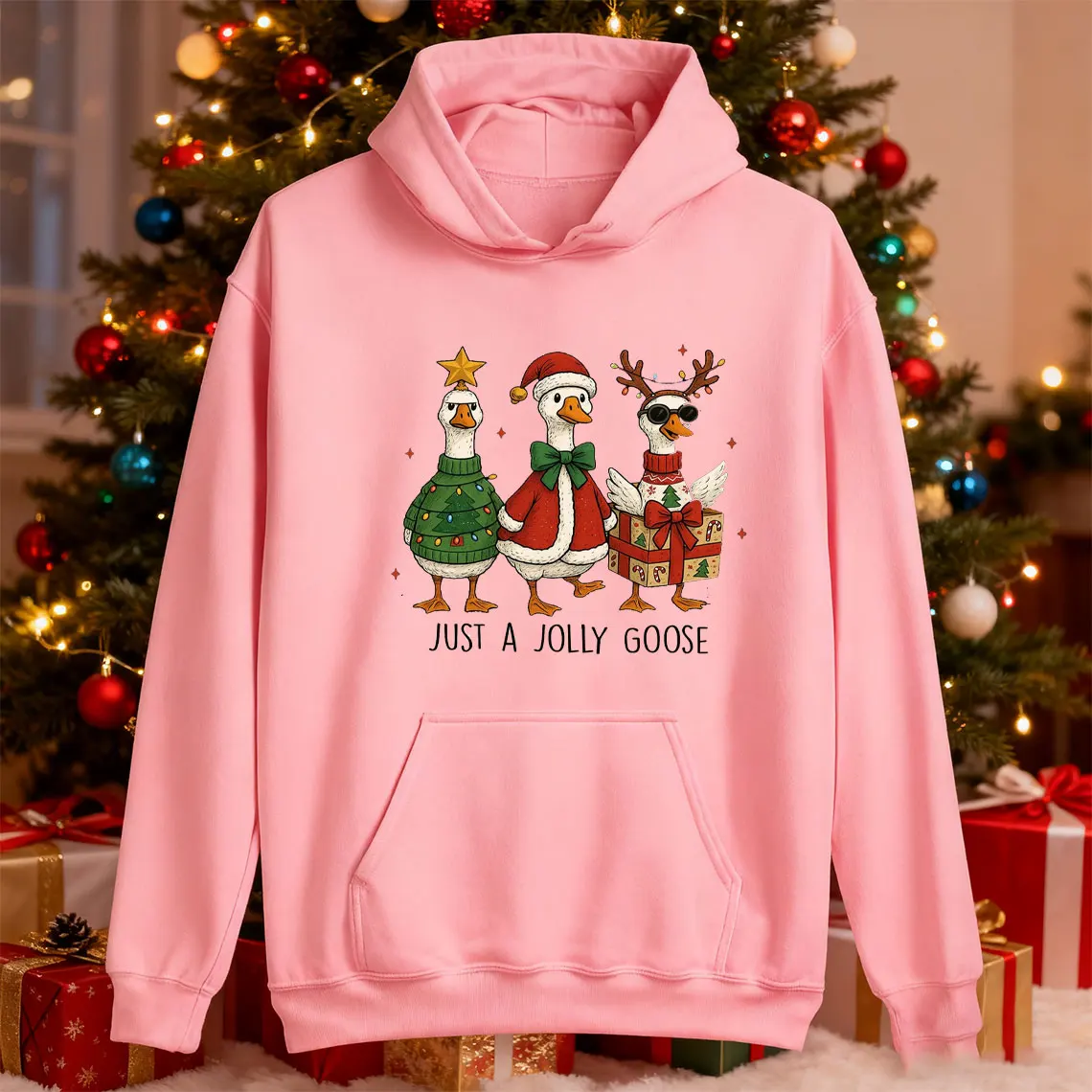 ジョリーグース ファニーファーム ホリデー クリスマス スウェットシャツ 素敵な漫画 レジャー 通勤 秋と冬 長袖プルオーバー