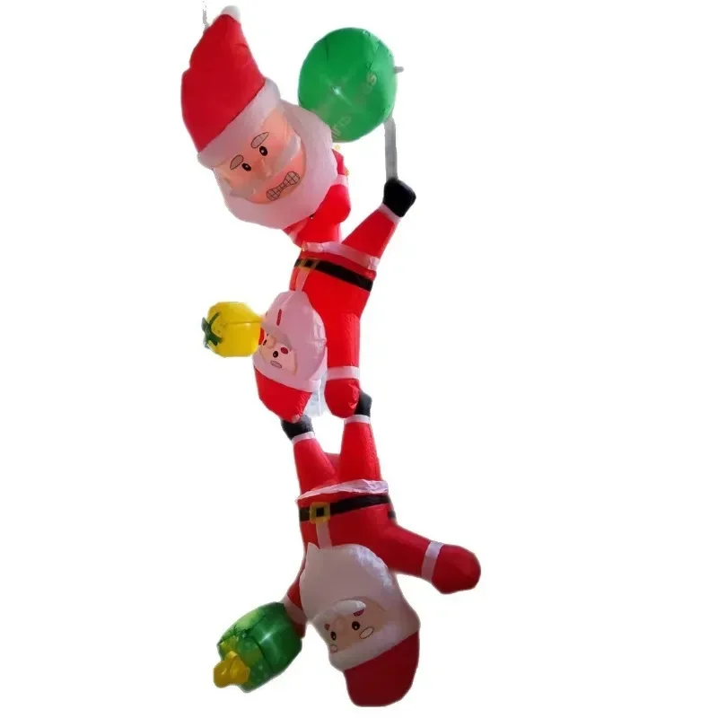 

2.4 meters three old men, wall climbing inflatable air model Christmas, wall climbing air model