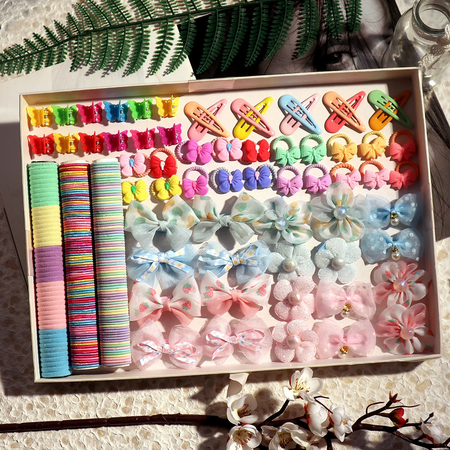 

190PCS Female Ceremonial Headbands Disposable Hair Ties Accessory Combination for Leisure And Decoration