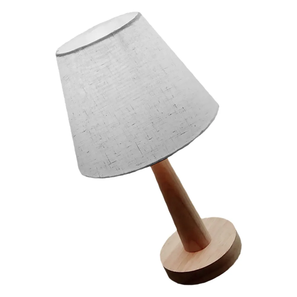 

1 pc Solid Wood Led Bedside Light Night Light Khaki Table Lamp Reading Lamp Hemp Lampshade Durable Easy Installation