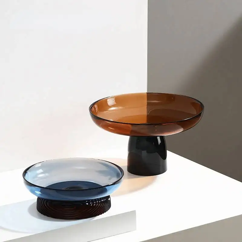 household color contrast glass fruit tray household living room table tea table fruit tray snack tray