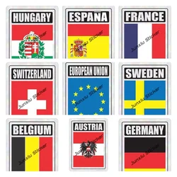 Europe National Flag Car Stickers Travel Luggage Decal Car Assessoires Premium Quality Vinyl Patriotic Sunscreen Glue Sticker