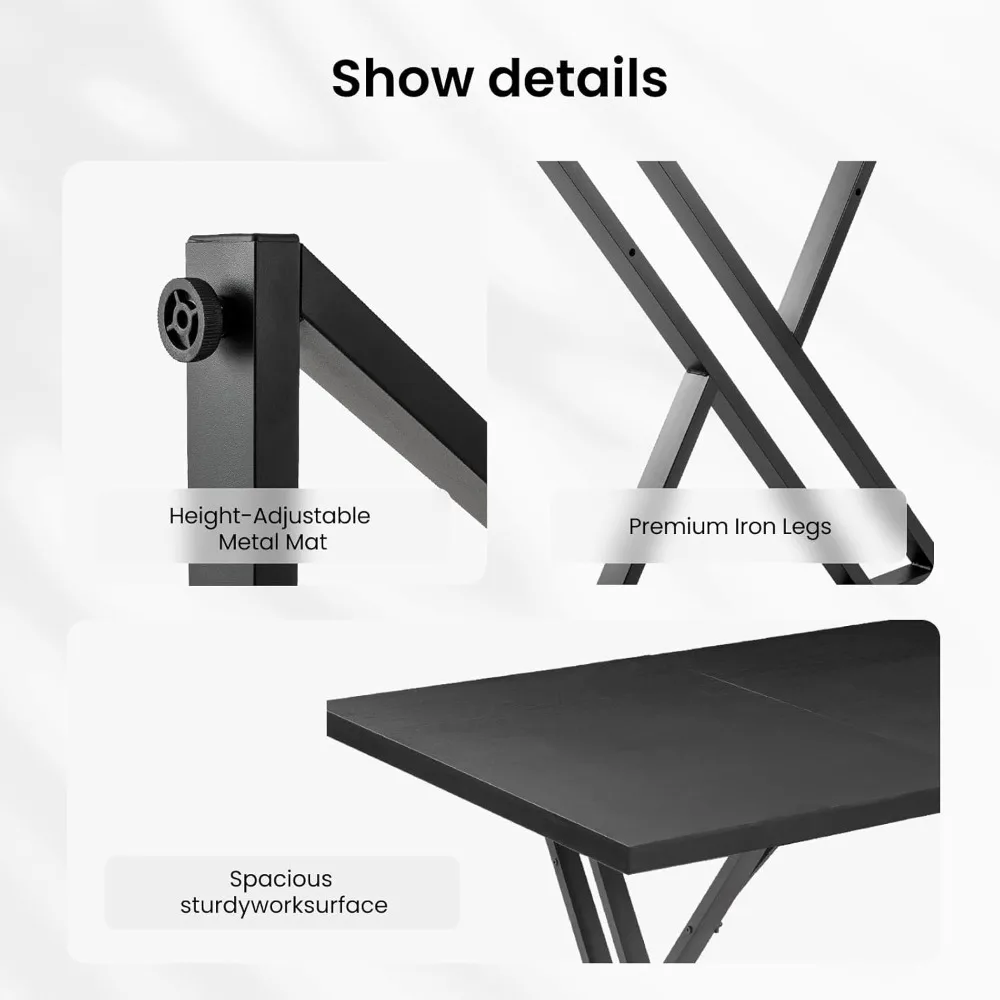 مكتب مكتب واسع مقاس 70.9 بوصة: إطار متين، تصميم عصري أنيق للاستخدام المنزلي في العمل #3