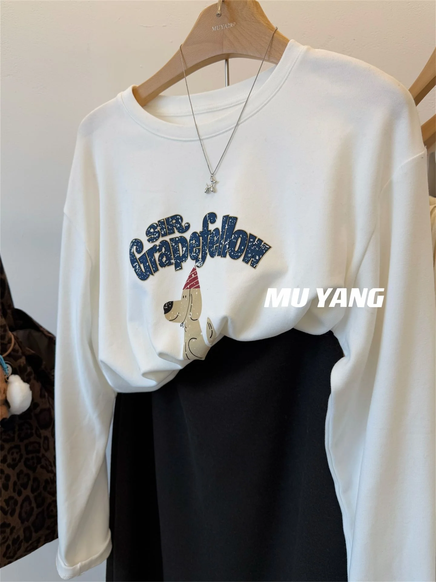 

plus Size Women's Long Sleeve Fleece T-shirt Cartoon Print Slimming Base Layer Shirt Autumn Winter New Style Cover up Top