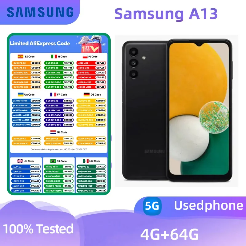 Samsung Galaxy A13 5g Smartphone Dimensity 700 MT6833 6.5-inches Screen 50MP Camera Android Original Used Phone