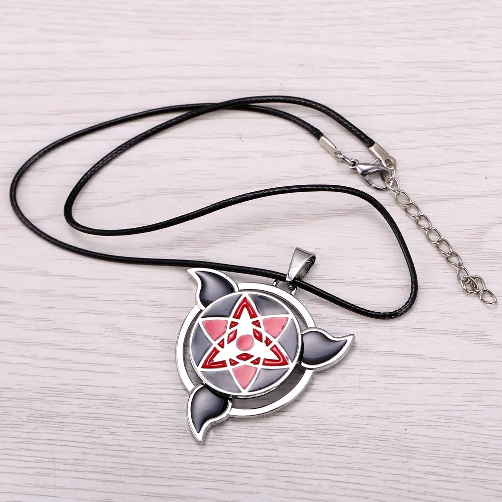 Anime Uchiha Sasuke Sharingan Necklace Figure Kids Toy Ninja Cosplay Gift Metal Pendant