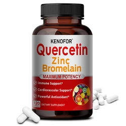 Zinc Quercetin + Bromelain 120 Vegetarian Capsules - Zinc Supplement for Antioxidant Immune Cardiovascular, Zinc for Men & Women