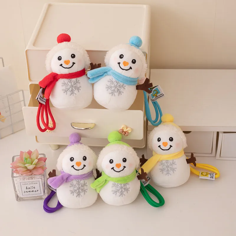 

12cm Cute Snowman Plush Toys Kawaii Snowman Stuffed Doll Bag Hanging Pendant Keychain Christmas Tree Decor For Home Xmas Gifts