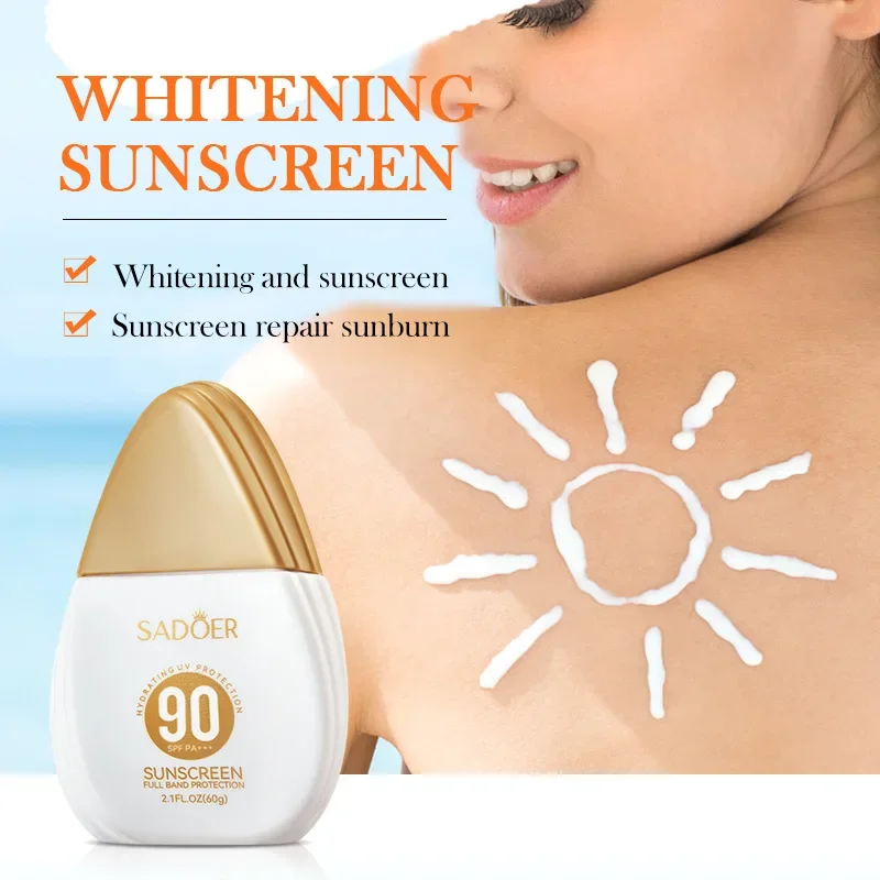 SADOER SPF90+ Sunscreen For Face Body Sun Block Creams Solar Blocker Refreshing Non Greasy UV Resistant Facial Sunscreen