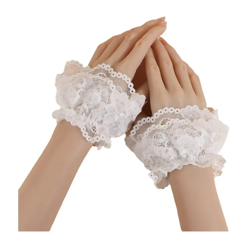 

Elegant Lace Ruffled Wrist Fake Sleeves Cuffs Costume Accessory Comfortable Fake Cuff Soft Wrist Cuff Wedding