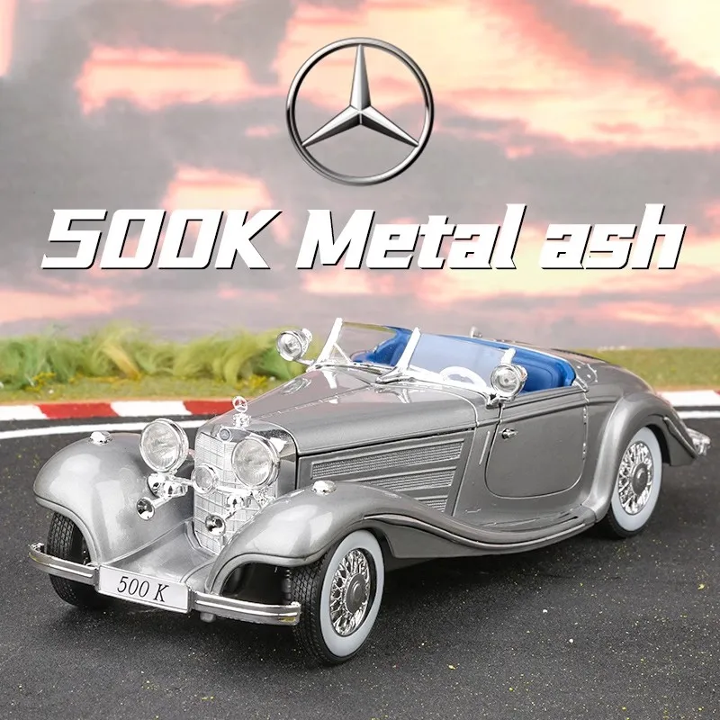 Maisto 1:18 1936 Mercedes Benz 500K, modelo de coche de aleación de lujo, colección de decoración artesanal, herramienta de juguete, regalo de cumpleaños