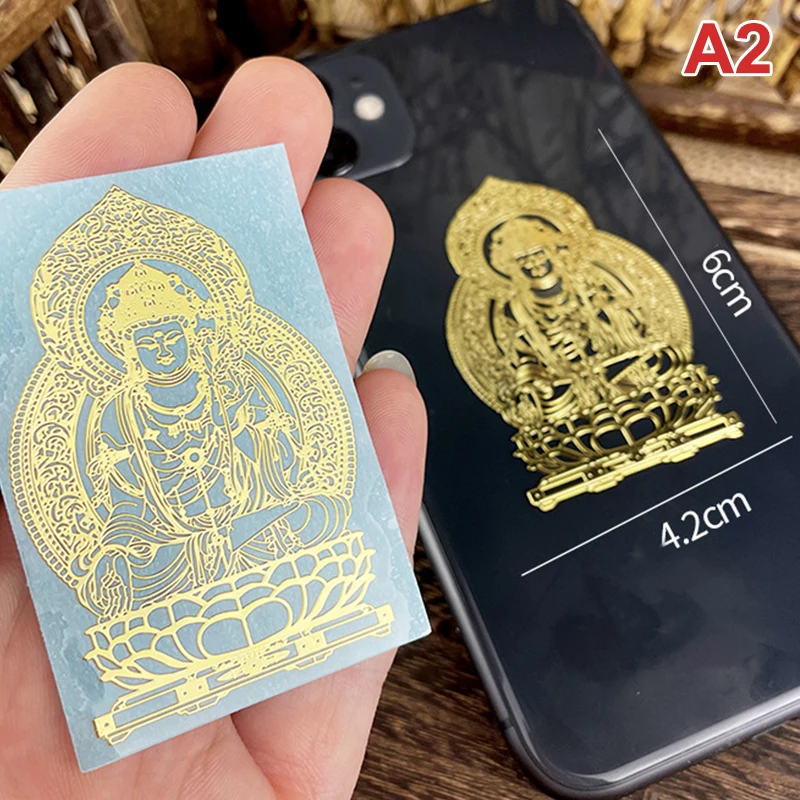 Buddhist Buddha Mobile Phone Sticker Phone Case Sticker Metal Sticker Gift Phone Decor Наклейки На Чехол Для Мобильного Телефона