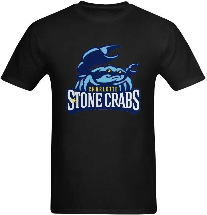 Men's Charlotte Stone Crabs Logo Art Design T-Shirt - Fans T Shirt US Size L