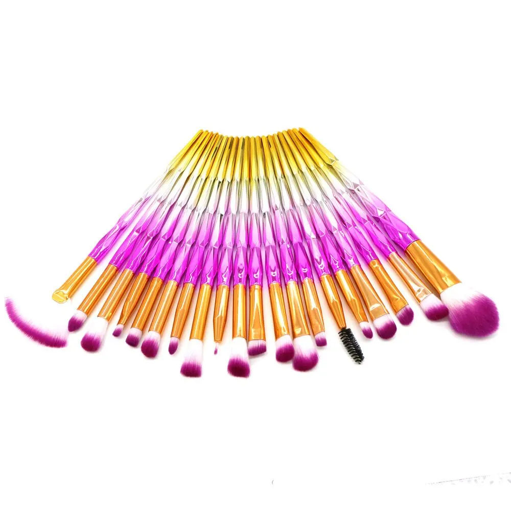 ชุดแปรงแต่งหน้า 20 ชิ้น ด้ามจับไล่เฉดสี ขนแปรงสังเคราะห์นุ่มระดับมืออาชีพ สำหรับลงแป้งรองพื้น อายแชโดว์ อุปกรณ์แต่งหน้า