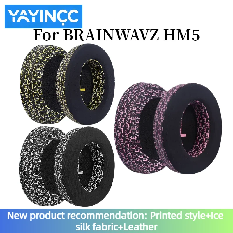 

YAYINCC Printed ice silk fabric Earpads Cushions for BRAINWAVZ HM5 Sony MDR V6 ZX700 M50X M40X, HyperX Cloud/Alpha Headphones