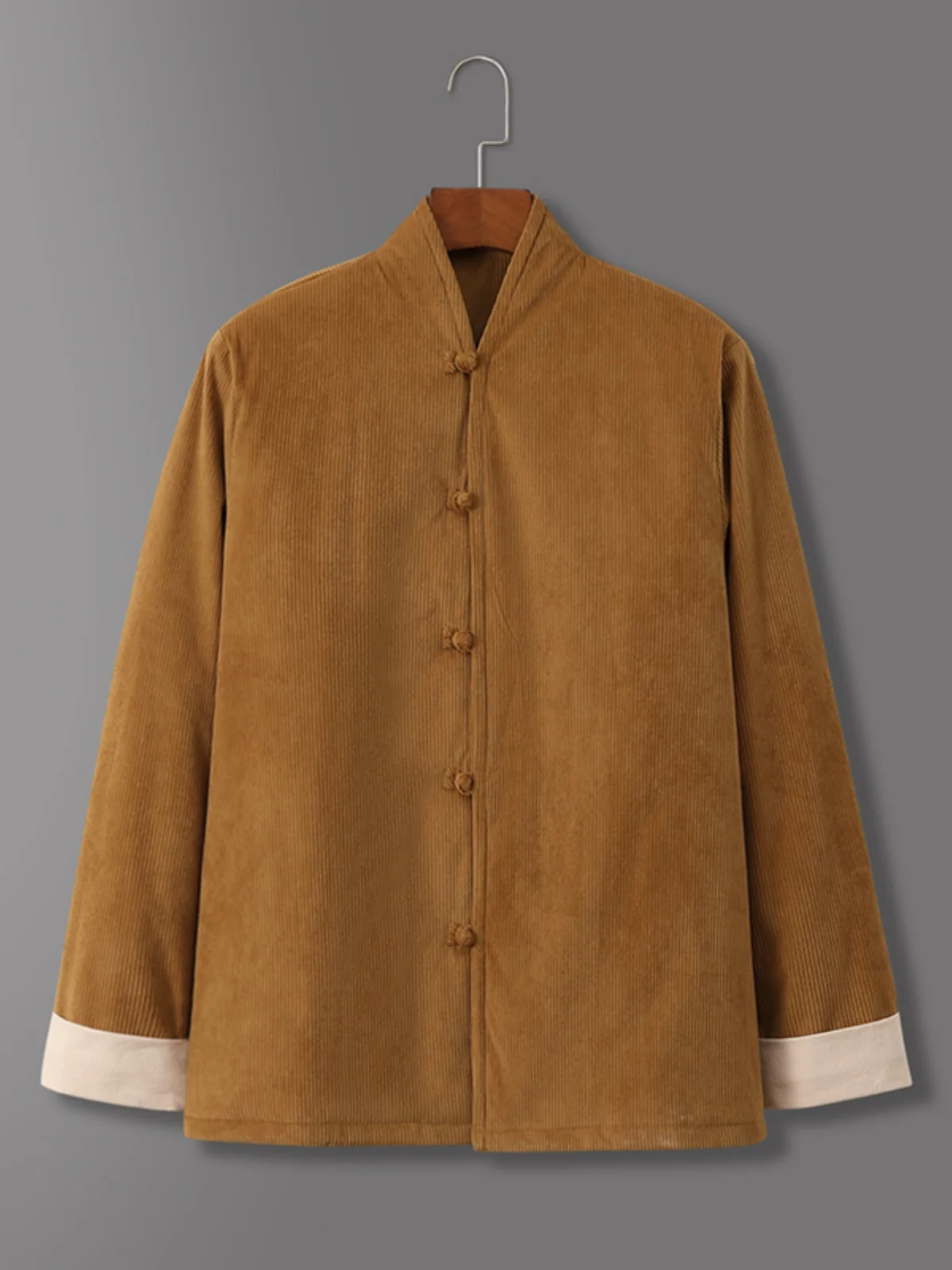 

Мужская вельветовая хлопковая куртка Thiened в китайском стиле, осенне-зимняя теплая одежда, традиционная мужская одежда Ханьфу, повседневный стиль