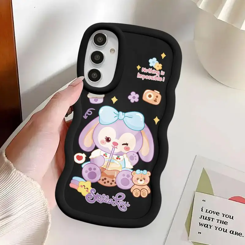 Luxury Disney Cute StellaLou LinaBell Macaron Waves Phone Case for Samsung Galaxy A55 A54 A53 A52 A51 A14 A13 A12 A33 A23 A32