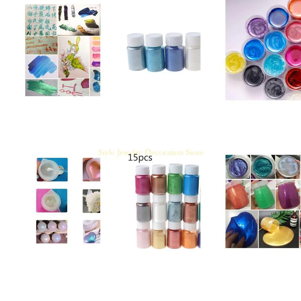 

D46E 1 SET Epoxy Ray Dye Pearl Pigment для Diy Soape Soape Commetic Carder Pearledestent Natural Miner Mineral Powder