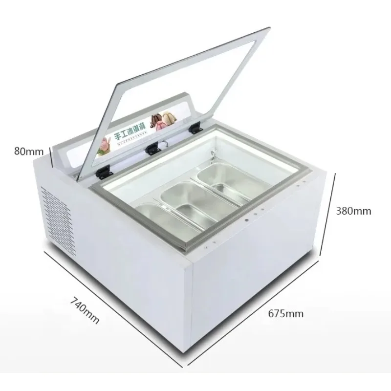 Marble Desktop Self-Service Open-Door Freezer Ice Cream Yogurt Display Cabinet With Compressor For Cake & Cooler Application