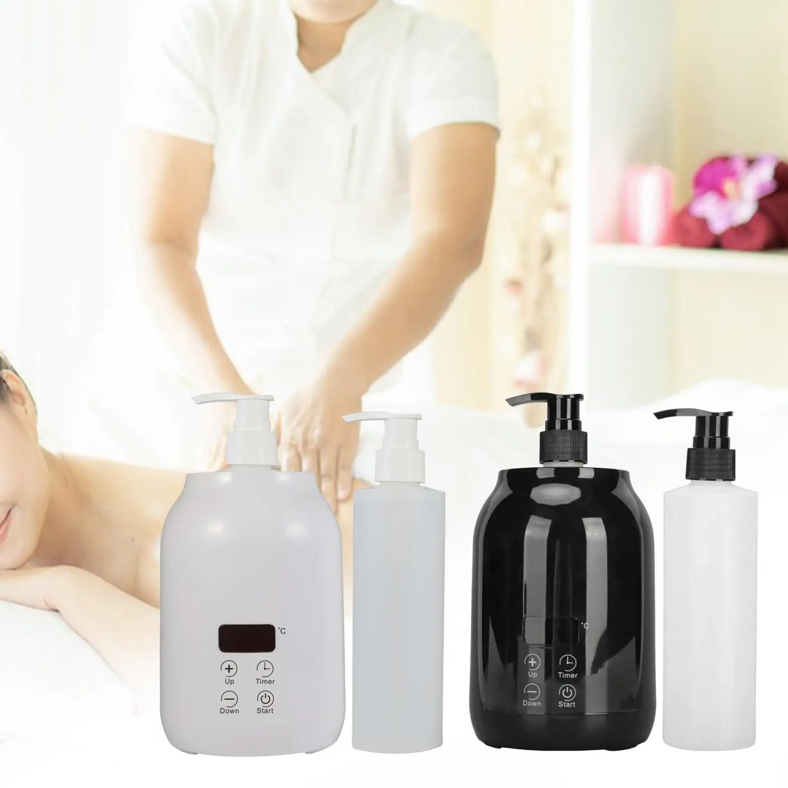 Single Bottle Oil Heater Adjustable Temperature Massage Tools Touch Control Key Portable Salon SPA Electric EU Standard Plug