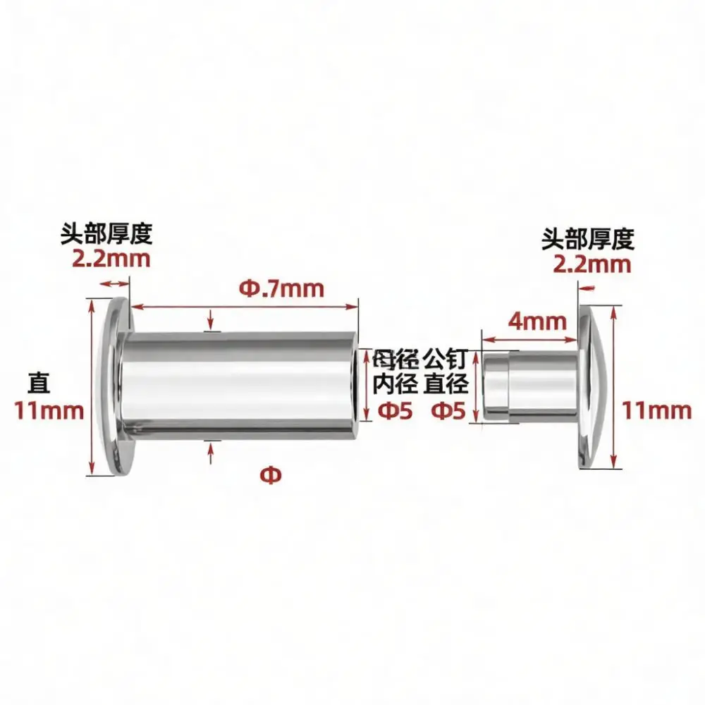 Heavy Duty 304 Stainless Steel Chicago Rivets Flat Head Binding Posts For Album Scrapbook Handcraft Leather Fixing Studs Hardwar