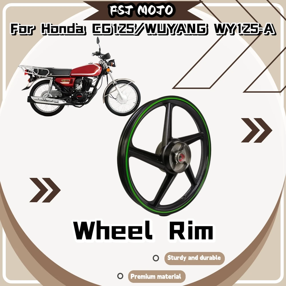 For Honda CG125 WUYANG WY125‑A 18Inch 5‑Spoke Alloy Drum‑Brake Wheel Rim Pressure‑resistant Anti‑oxidation Sturdy parts
